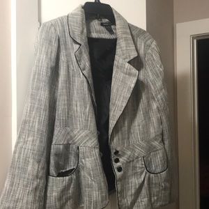 Black and white tweed blazer